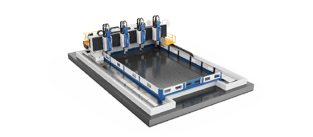 PHM/4 series four spindle gantry mobile CNC drilling and milling machine